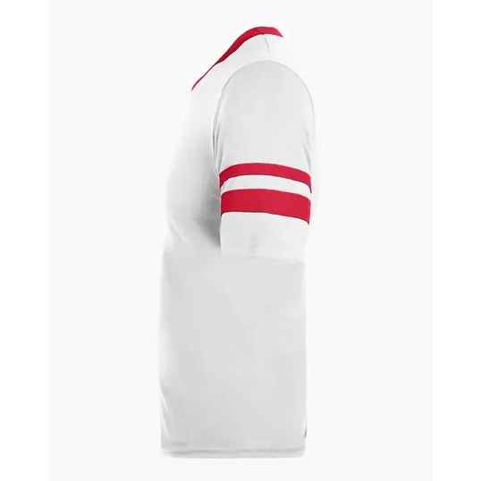 Augusta Sportswear Youth V-Neck Jersey with Striped Sleeves — view 35