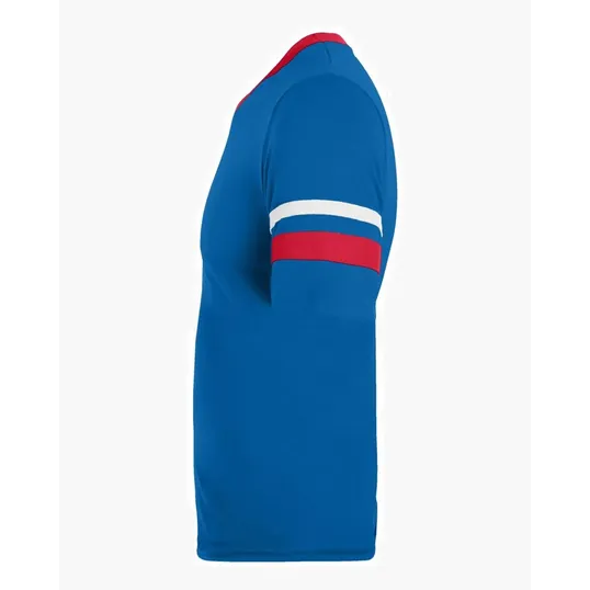 Augusta Sportswear Youth V-Neck Jersey with Striped Sleeves — view 33