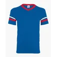 Augusta Sportswear Youth V-Neck Jersey with Striped Sleeves — view 11