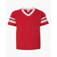 Augusta Sportswear Youth V-Neck Jersey with Striped Sleeves — view 10