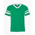 Augusta Sportswear Youth V-Neck Jersey with Striped Sleeves — view 7