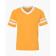 Augusta Sportswear Youth V-Neck Jersey with Striped Sleeves — view 5