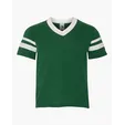 Augusta Sportswear Youth V-Neck Jersey with Striped Sleeves — view 4