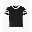 Augusta Sportswear Youth V-Neck Jersey with Striped Sleeves — view 3