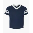 Augusta Sportswear Youth V-Neck Jersey with Striped Sleeves — view 9