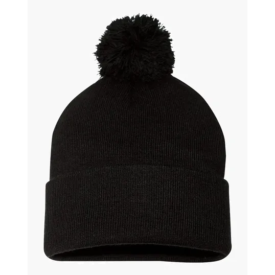 Sportsman 12" Pom-Pom Cuffed Beanie — view 2