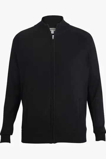 Acrylic Blend Unisex Sweater Jacket with Mock Neck — view 2