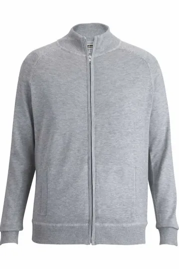 Acrylic Blend Unisex Sweater Jacket with Mock Neck — view 3