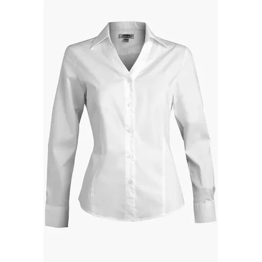 Stretch Broadcloth Long Sleeve Ladies Shirt