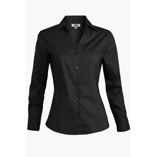Stretch Broadcloth Long Sleeve Ladies Shirt — view 3