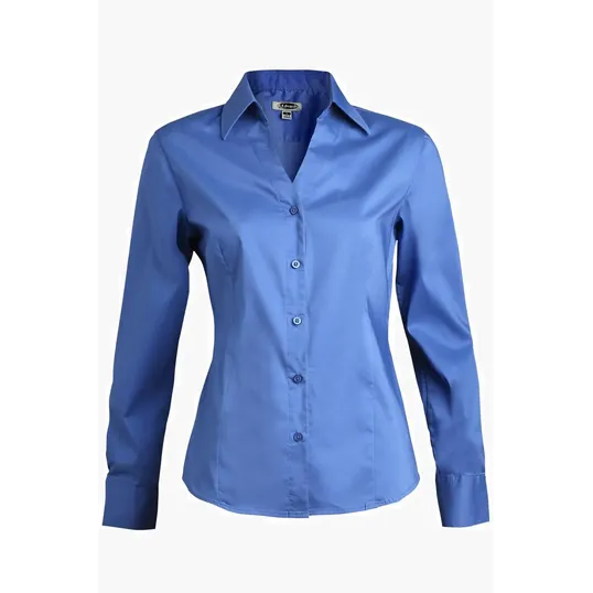 Stretch Broadcloth Long Sleeve Ladies Shirt — view 4