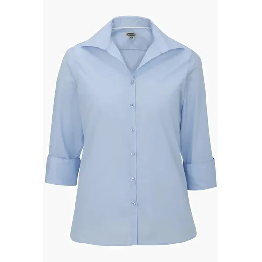 Lightweight Poplin Three Quarter Sleeve Ladies Shirt — view 2