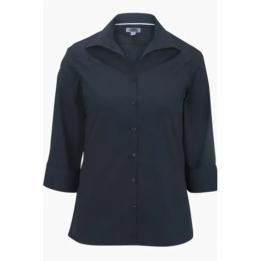 Lightweight Poplin Three Quarter Sleeve Ladies Shirt — view 3