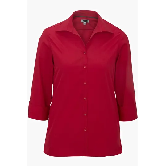 Lightweight Poplin Three Quarter Sleeve Ladies Shirt — view 5