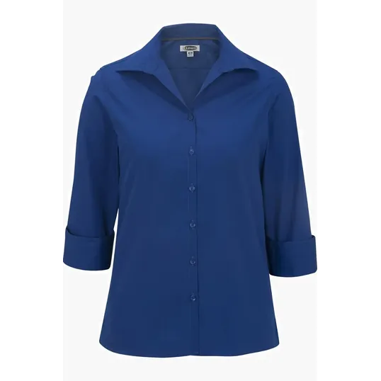 Lightweight Poplin Three Quarter Sleeve Ladies Shirt — view 7
