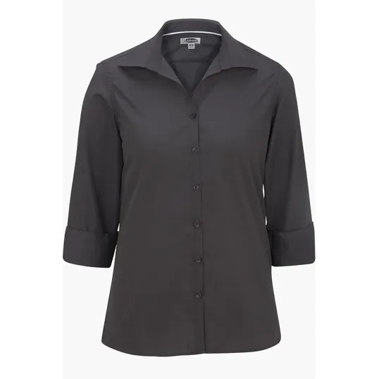 Lightweight Poplin Three Quarter Sleeve Ladies Shirt — view 9