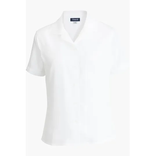 Camp Collar Ladies Blouse with Notched Collar