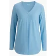 Soft Pleated Ladies Blouse, Long-Sleeve Jersey Knit — view 2