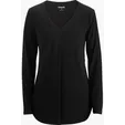 Soft Pleated Ladies Blouse, Long-Sleeve Jersey Knit — view 3