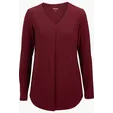 Soft Pleated Ladies Blouse, Long-Sleeve Jersey Knit — view 6