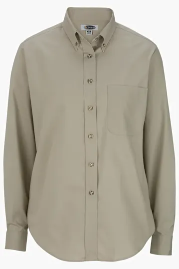 Easy Care Poplin Long-Sleeve Ladies Shirt — view 2