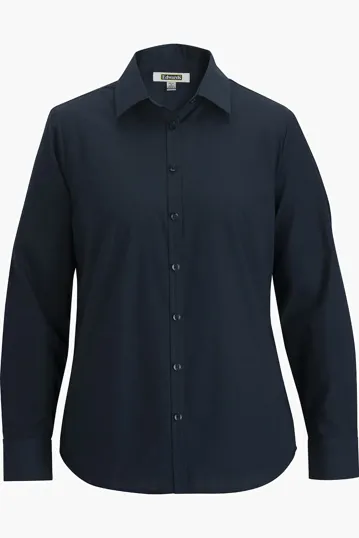 Essential Broadcloth Long Sleeve Ladies Shirt — view 3