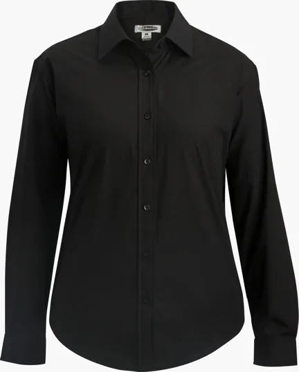 Essential Broadcloth Long Sleeve Ladies Shirt — view 4