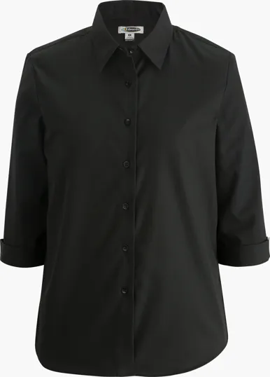 Essential Broadcloth Three Quarter Sleeve Ladies Shirt — view 4