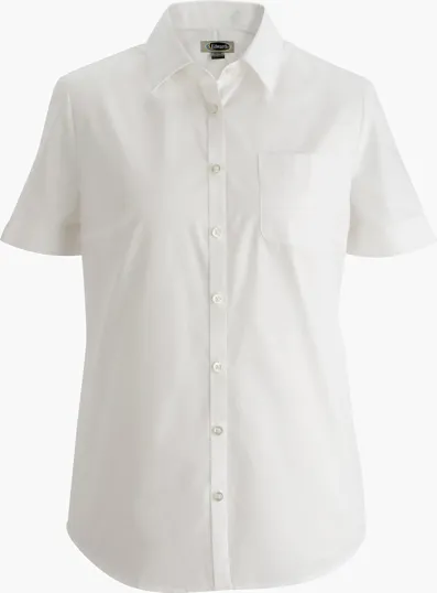 Essential Broadcloth Short Sleeve Ladies Shirt