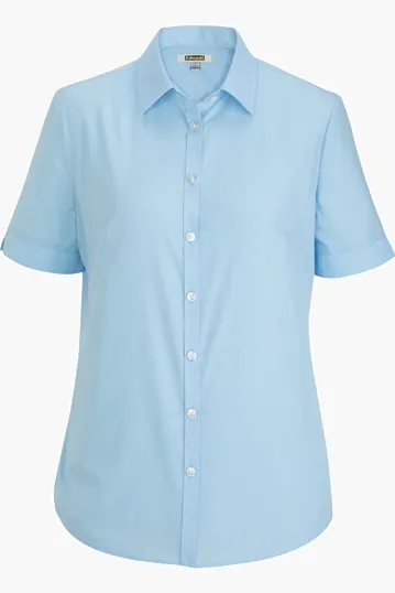 Essential Broadcloth Short Sleeve Ladies Shirt — view 2