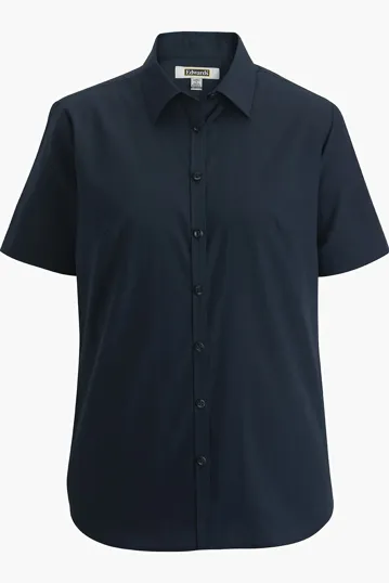Essential Broadcloth Short Sleeve Ladies Shirt — view 3