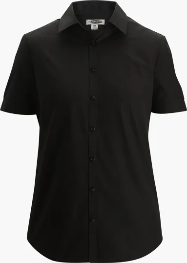 Essential Broadcloth Short Sleeve Ladies Shirt — view 4