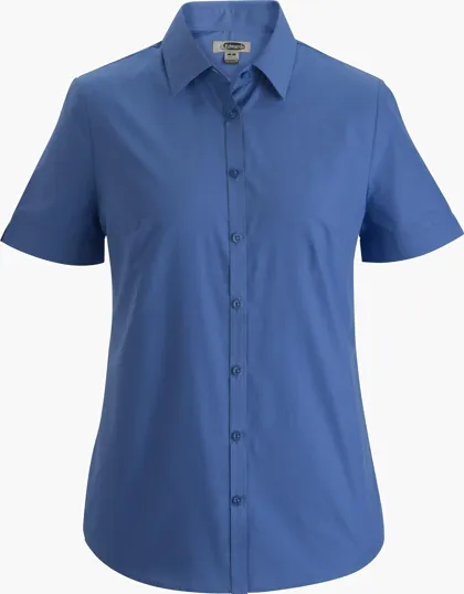 Essential Broadcloth Short Sleeve Ladies Shirt — view 5