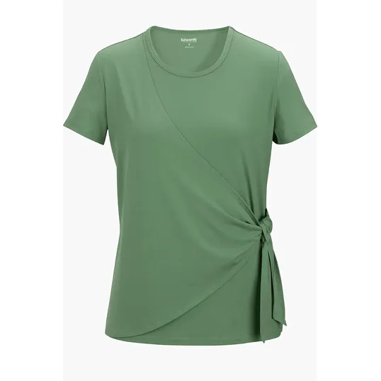 Soft Wrap Ladies Blouse with Jersey Knit Wrap Detail — view 4