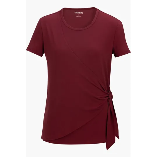 Soft Wrap Ladies Blouse with Jersey Knit Wrap Detail — view 5