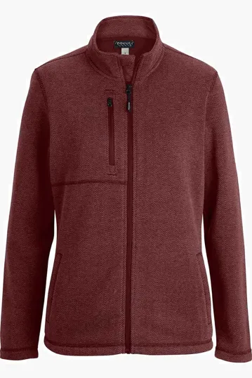 Herringbone Ladies Jacket, Full-Zip Fleece — view 3