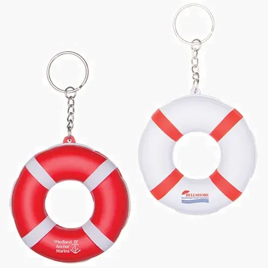 Lifesaver Floating Keytag with Split Keyring and Link Chain