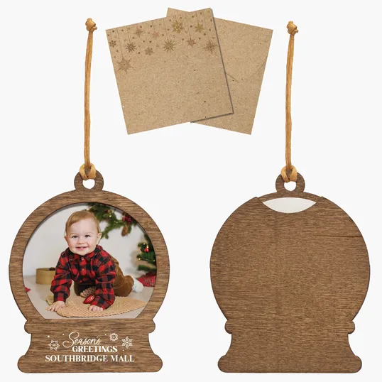 Photo Snowglobe Wood Ornament