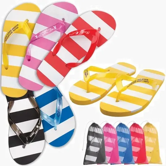 Striped Adult Flip Flop Sandals