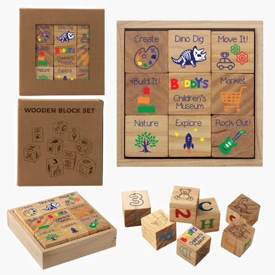 Wooden Block Set with Storage Tray