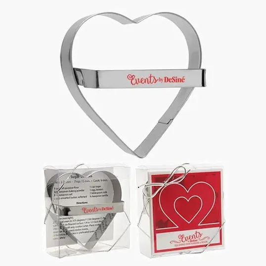 Metal Heart Cookie Cutter with Recipe Card Gift Box