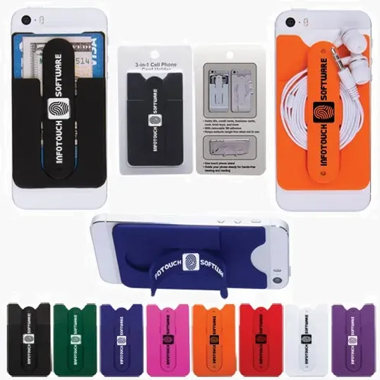 3-in-1 Cell Phone Card Holder with Packaging
