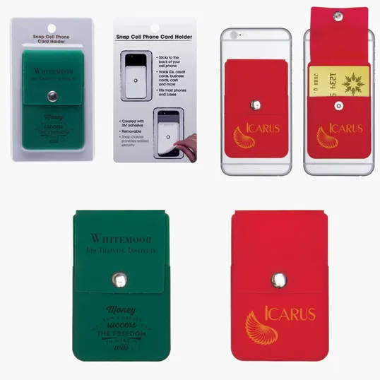 Snap Cell Phone Card Holder with Packaging