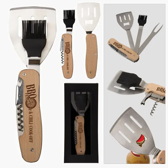 5-in-1 BBQ Multi Tool with Beechwood Handle