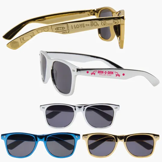 Metallic Sunglasses with UV-Protective Shatter-Resistant Lenses