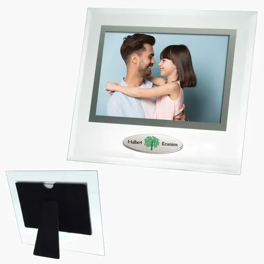 6 x 4 Beveled Glass Frame with Metal Accent