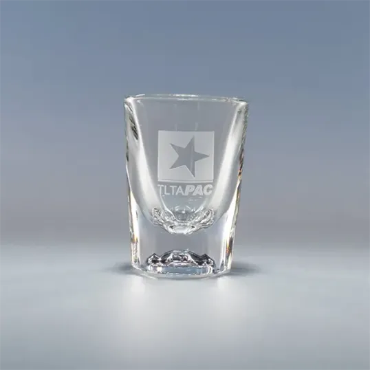 Fluted Shot Glass, 2 oz. Machine-Made Glass with Beaded Rim