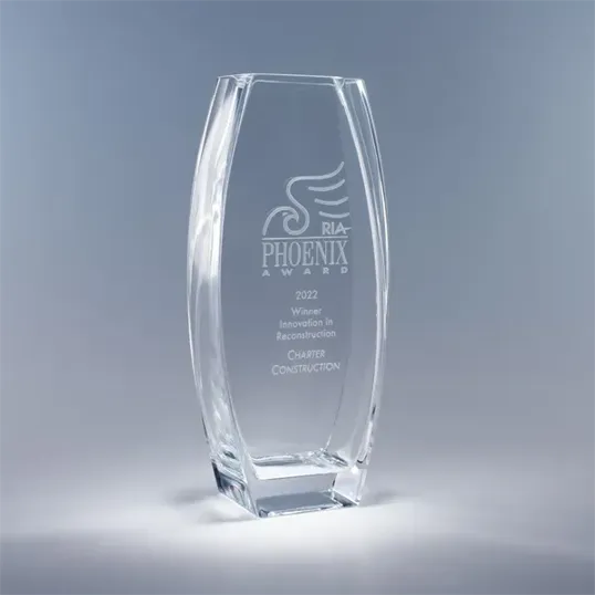 Echo Vase, Machine-Blown Crystal