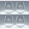 Set of Four 15.25 oz Elite White Wine Stemless Glasses