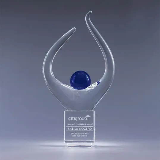 Ovation Art Glass Crystal Award — view 3